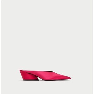 ZARA PINK HEELED MULES
